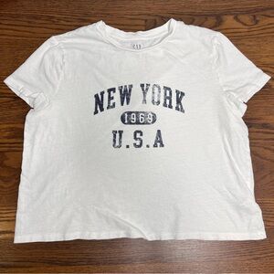 GAP 100% Cotton Short Sleeve Shirt, Graphic ‘NEW YORK 1969 U.S.A.’ Size XL